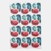 紅青抽象芸術 キッチンタオル (縦)