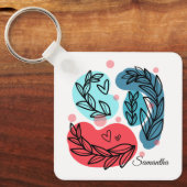 紅青抽象芸術 キーホルダー (正面)