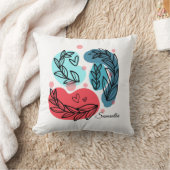 紅青抽象芸術 クッション (ブランケット)