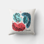 紅青抽象芸術 クッション (裏面)