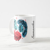 紅青抽象芸術 コーヒーマグカップ (正面左)