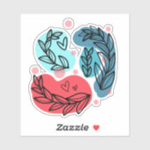 紅青抽象芸術 シール (シート)