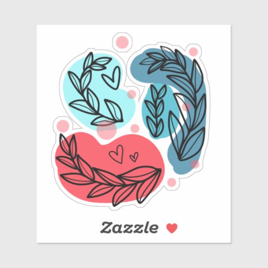 紅青抽象芸術 シール (シート)