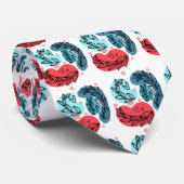 紅青抽象芸術 ネクタイ (ロール)