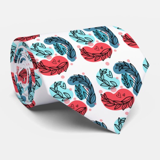 紅青抽象芸術 ネクタイ (ロール)