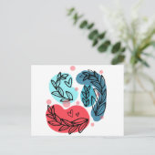 紅青抽象芸術 ポストカード (スタンド正面)