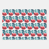 紅青抽象芸術 ラッピングペーパーシート (正面3)