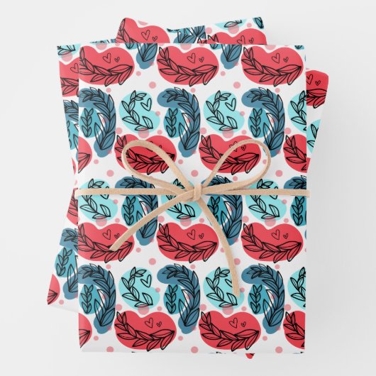 紅青抽象芸術 ラッピングペーパーシート (インサイチュ)