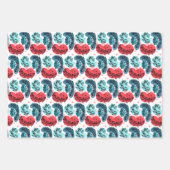 紅青抽象芸術 ラッピングペーパーシート (正面)