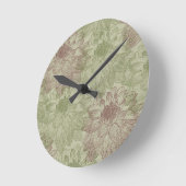 紅青牡丹 ラウンド壁時計 (傾斜)