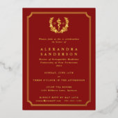 紅骨障害医学博士の卒業 箔招待状 (正面)