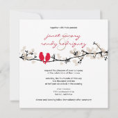 紅鳥、愛鳥/カラフル 招待状 (裏面)