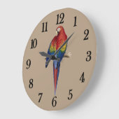 紅鸚鵡 ラージ壁時計 (傾斜)