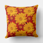 紅黄色のマリゴールドの花の美しいメドレー クッション (裏面)