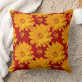 紅黄色のマリゴールドの花の美しいメドレー クッション (ブランケット)