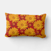紅黄色のマリゴールドの花の美しいメドレー ランバークッション (裏面)