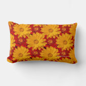 紅黄色のマリゴールドの花の美しいメドレー ランバークッション (正面)
