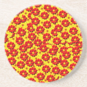 紅黄色の紅花 コースター