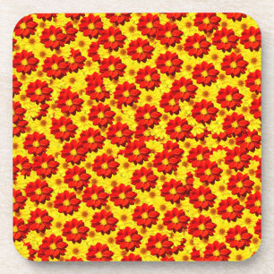 紅黄色の紅花 コースター