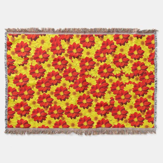 紅黄色の紅花 スローブランケット (正面)