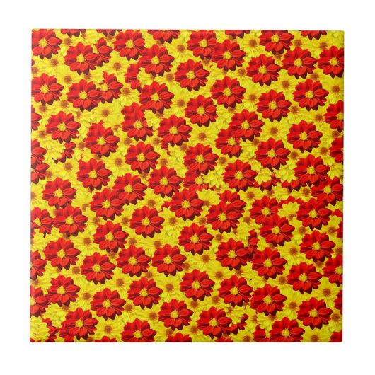 紅黄色の紅花 タイル (正面)