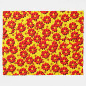 紅黄色の紅花 フリースブランケット (正面(横))