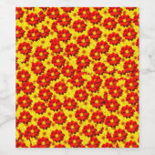 紅黄色の紅花 ワインラベル (シングルラベル)