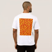 紅黄色の花模様 Tシャツ (裏面フル)