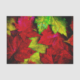 紅黄黒の秋のイロハカエデの葉のアート 薄葉紙