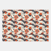 紅黒和文東洋人 ラッピングペーパーシート (正面2)