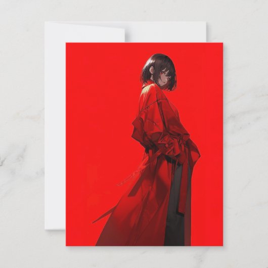 紅/RED Invitation Card | 東京娘 GenerativeAI  招待状 (正面)