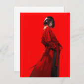 紅/RED Invitation Card | 東京娘 GenerativeAI  招待状 (正面/裏面)