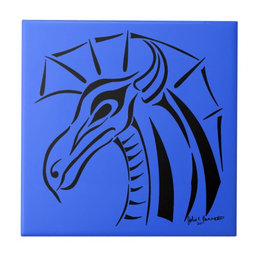 紋付き龍瓦 タイル (正面)