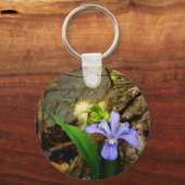 紋付矮性虹彩青紫白花 キーホルダー (正面)