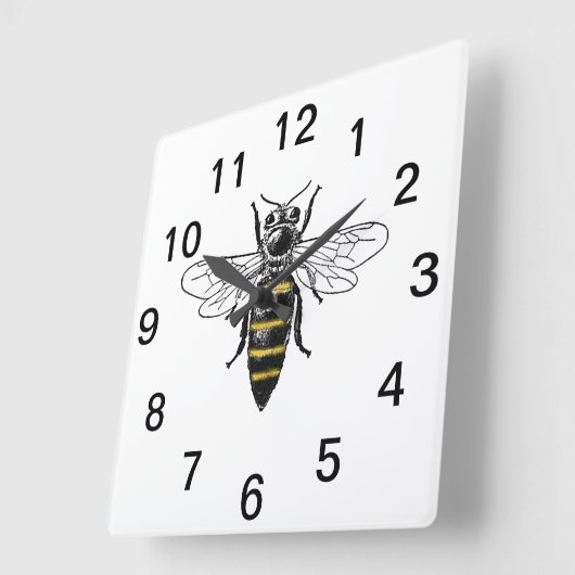 紋名門私立校風の章ヴィンテージビー#2コートオブアームズC スクエア壁時計 (傾斜)