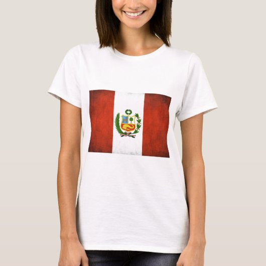 紋章が付いているペルーの旗 Tシャツ (正面)