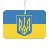 紋章のあるウクライナ国旗 カーエアーフレッシュナー (裏面)