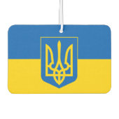 紋章のあるウクライナ国旗 カーエアーフレッシュナー (正面)