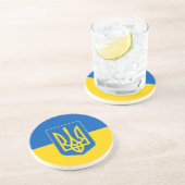 紋章のあるウクライナ国旗 コースター (側面)