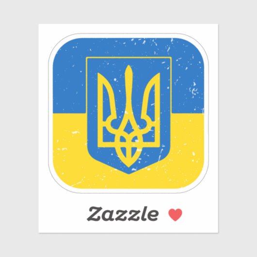 紋章のあるウクライナ国旗 シール (シート)
