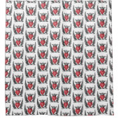 紋章の翼コートを持つ紋章ハート シャワーカーテン (正面)