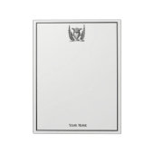 紋章の翼コートを持つ紋章ハート ノートパッド (回転)