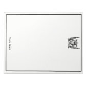 紋章の翼コートを持つ紋章ハート ノートパッド (正面)