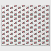 紋章の翼コートを持つ紋章ハート ラッピングペーパー (フラット)