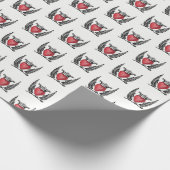 紋章の翼コートを持つ紋章ハート ラッピングペーパー (角)