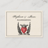 紋章の翼コートを持つ紋章ハート 名刺 (正面)