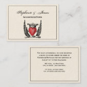 紋章の翼コートを持つ紋章ハート 名刺 (正面/裏面)