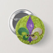 (紋章の)フラ・ダ・リのニュー・オーリンズの宝石の輝き 缶バッジ (正面&裏面)