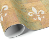 （紋章の）フラ・ダ・リのパステル調の白い元の芸術 ラッピングペーパー (ロールコーナー)