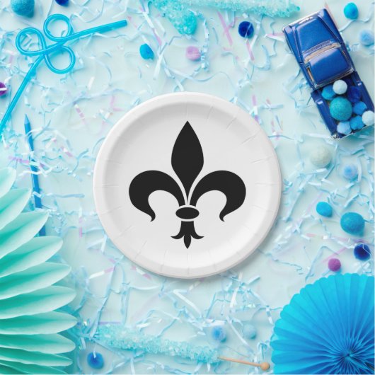 （紋章の）フラ・ダ・リのフランスのなテーマのパーティーの紙皿 ペーパープレート (パーティー)